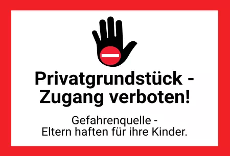 Warnschild Zutritt verbotenWarnung - Zutritt verboten Privatgrundstück - Zugang verboten! Bild