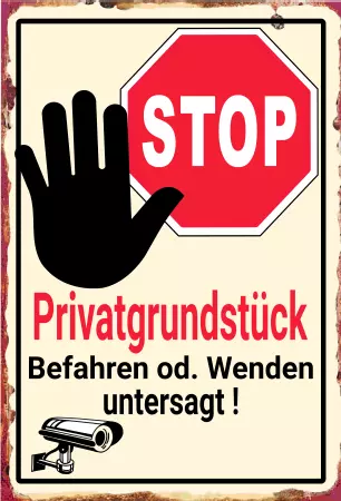 Warnschild Zutritt verboten Warnung - Zutritt verboten STOP Privatgrundstück Bild